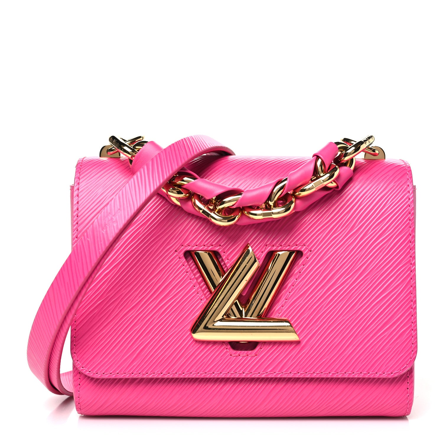 Louis Vuitton Epi Twist Braided Chain Shoulder Bag PM Rose Miami Pink 1 of 10