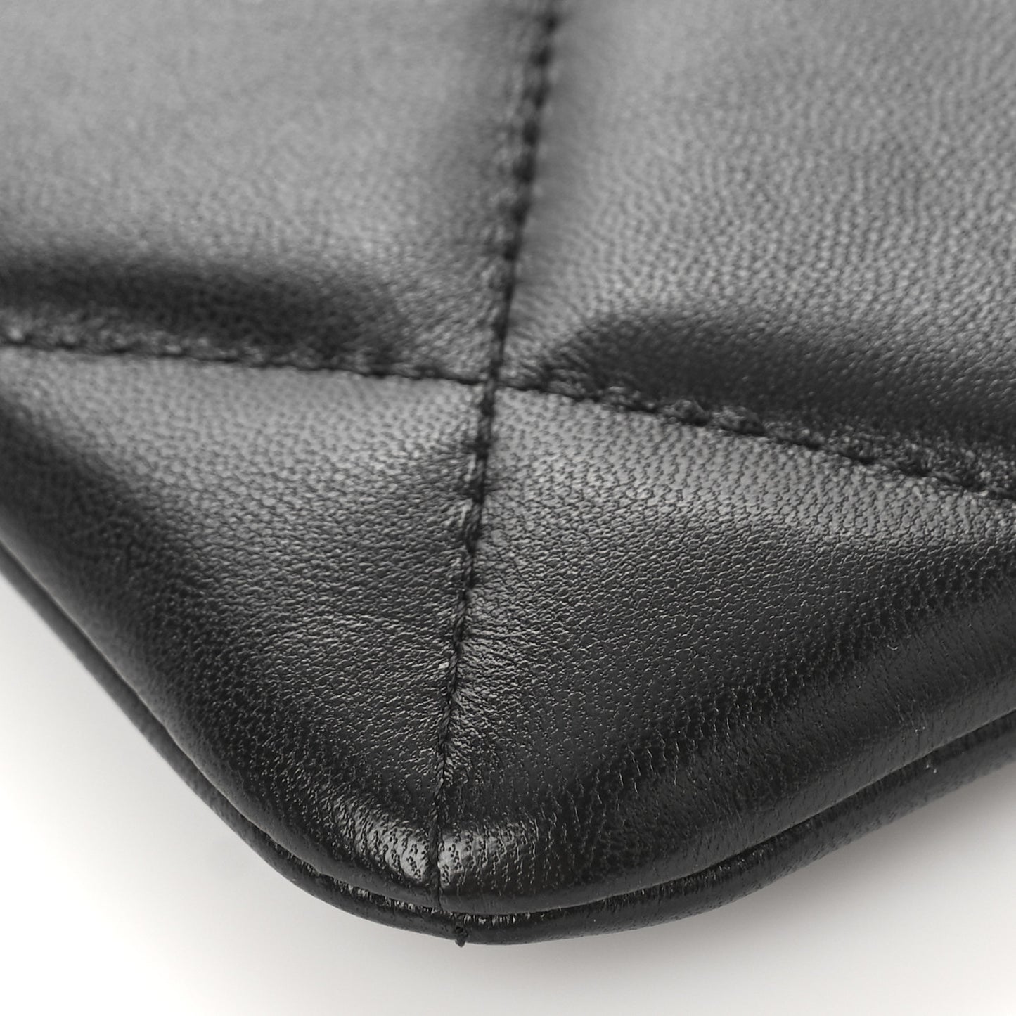 Lambskin Quilted Small Chanel 19 Pouch Black