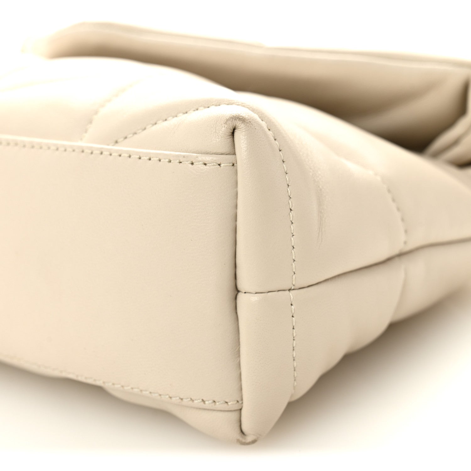 Saint Laurent Lambskin Quilted Toy Loulou Puffer Monogram Chain Satchel Crema Soft 10 of 11