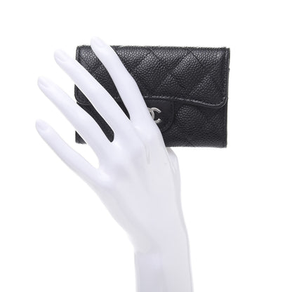 Chanel Caviar Quilted Flap Card Holder Wallet Black 2 of 11