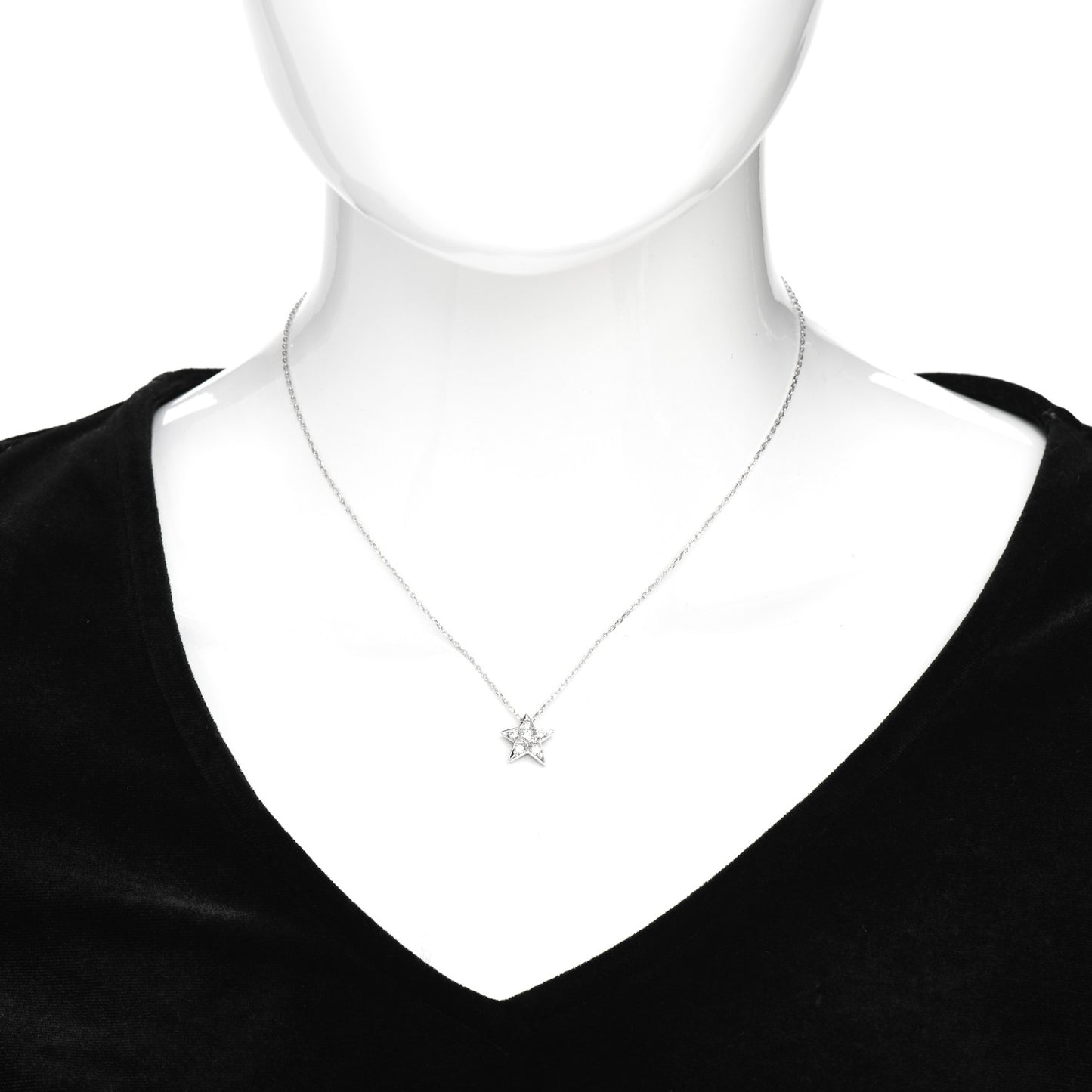 18K White Gold Diamond Small Comete Geode Pendant Necklace