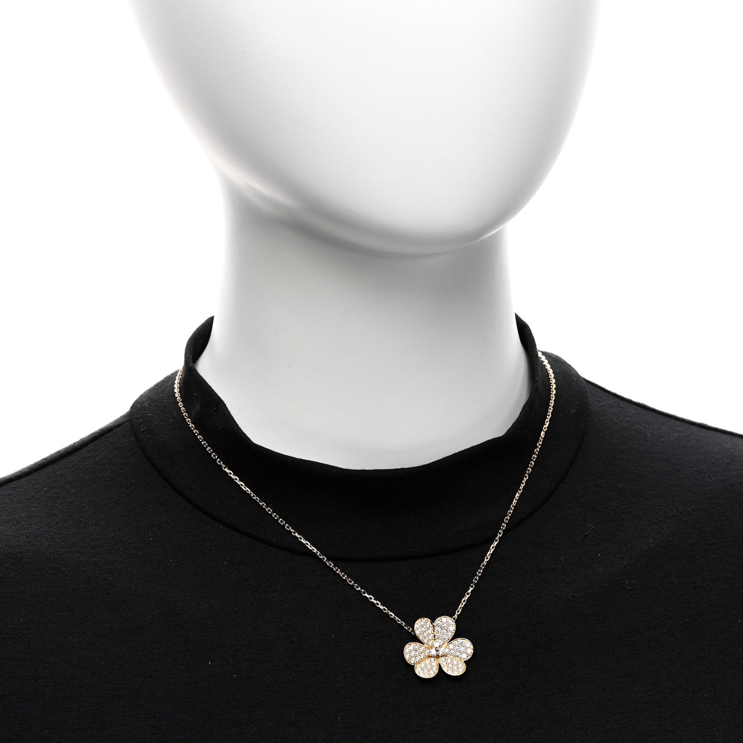 18K Yellow Gold Diamond Large Frivole Pendant Pave Necklace