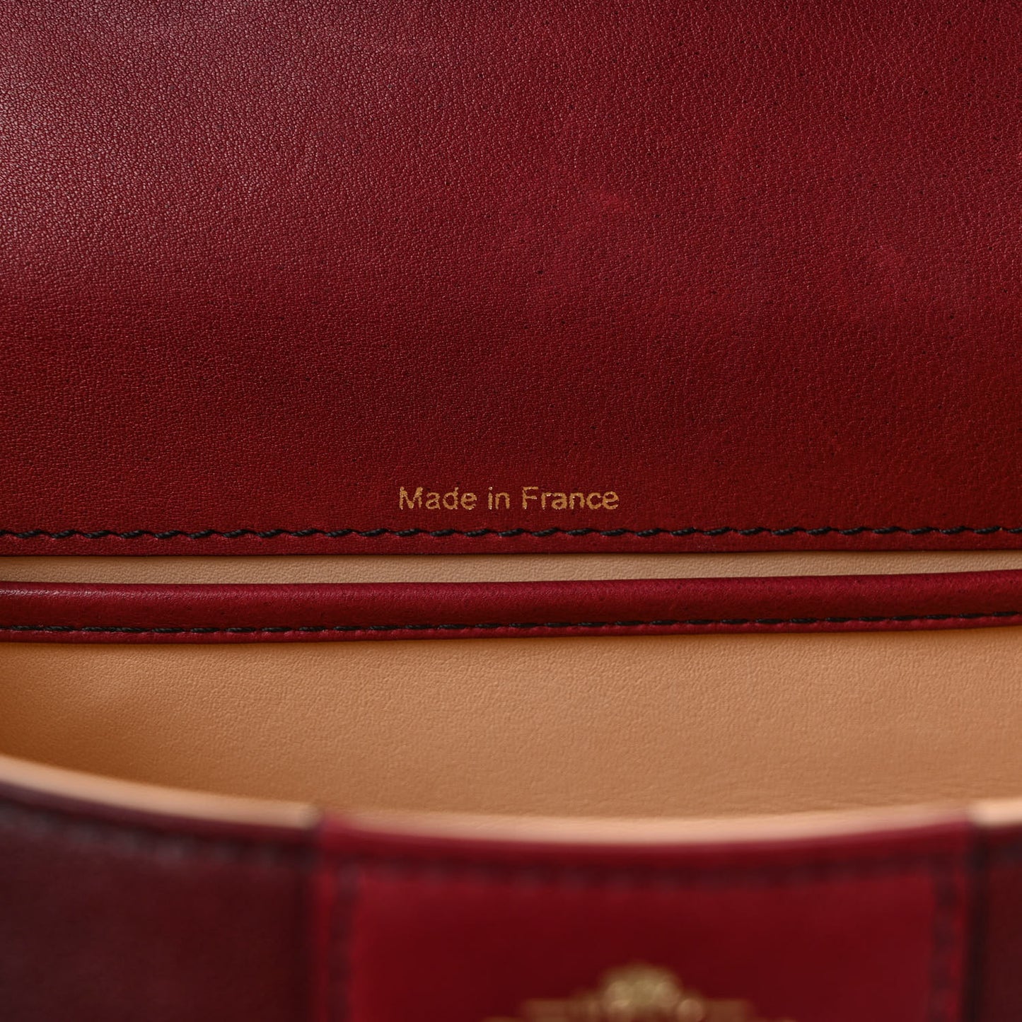 Box Calfskin Mini Brillant Satchel Burgundy