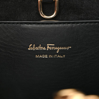 Salvatore Ferragamo Grained Calfskin Medium Meera Tote Black 6 of 12