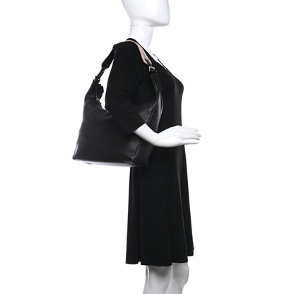 Burberry Grainy Leather Calfskin Hobo Black 2 of 8
