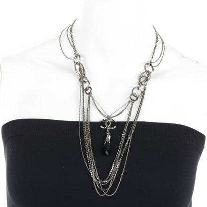 Chanel Ruthenium Crystal CC Long Multistrand Necklace 2 of 4