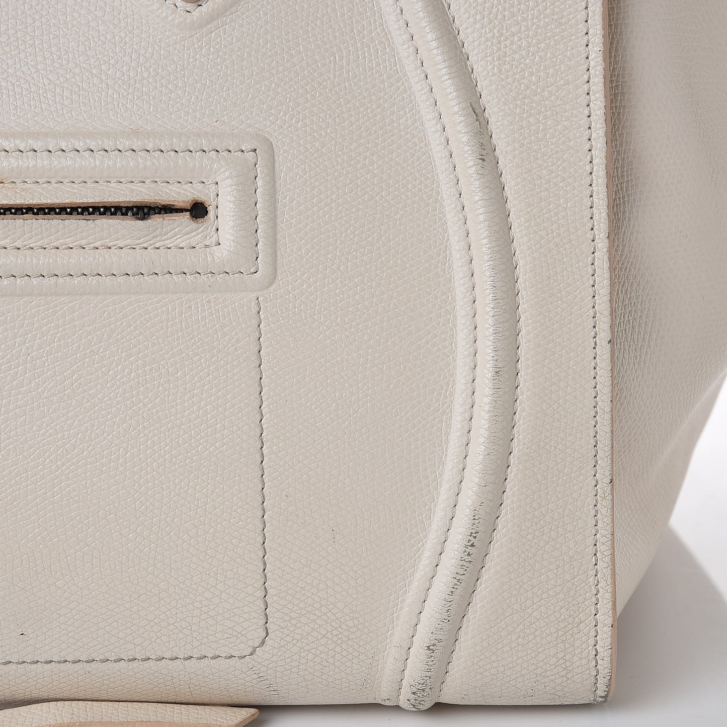 Grained Calfskin Medium Phantom Luggage Cream