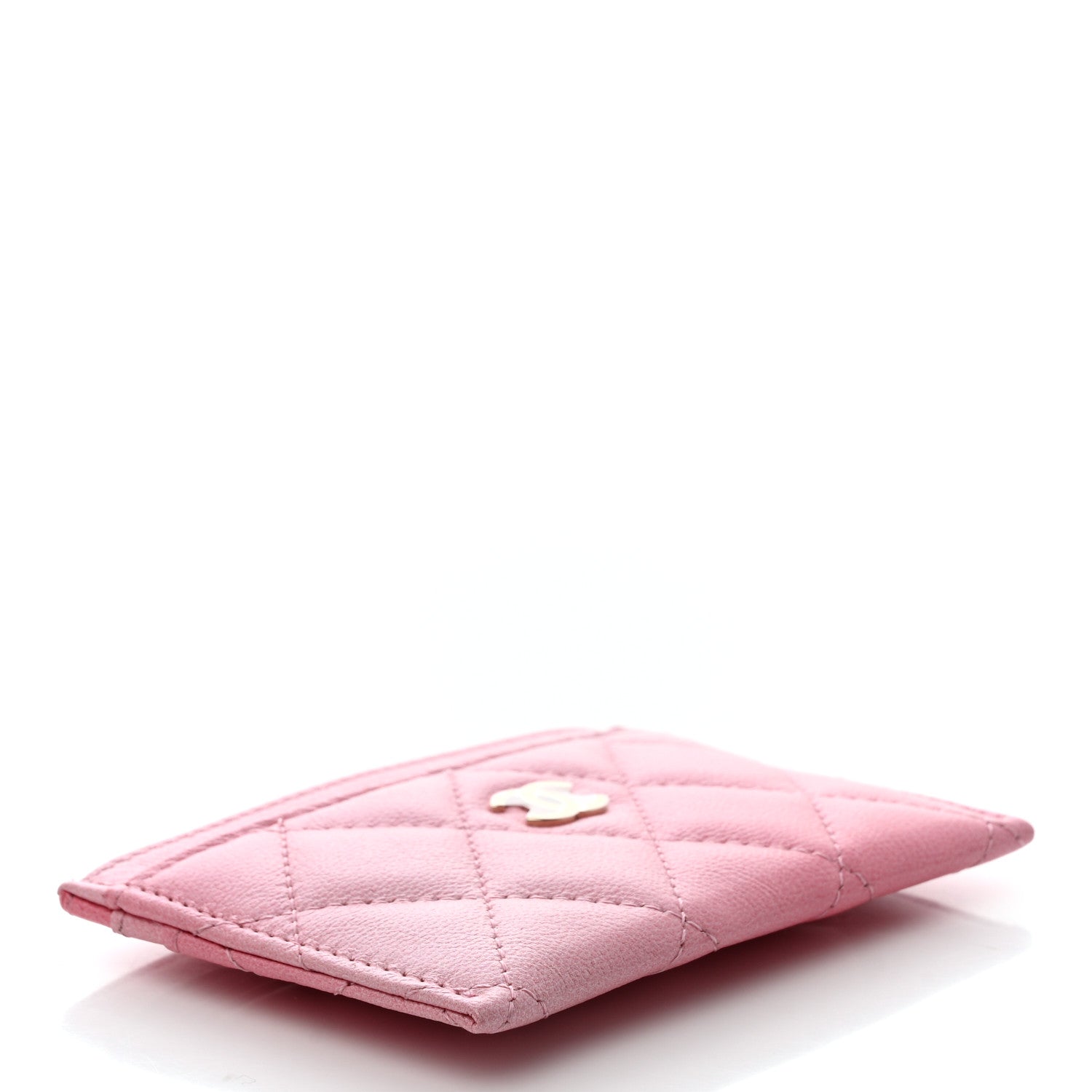 Chanel Cloudy Pearly Goatskin Quilted Card Holder Pink 4 of 9