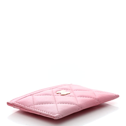 Chanel Cloudy Pearly Goatskin Quilted Card Holder Pink 4 of 9