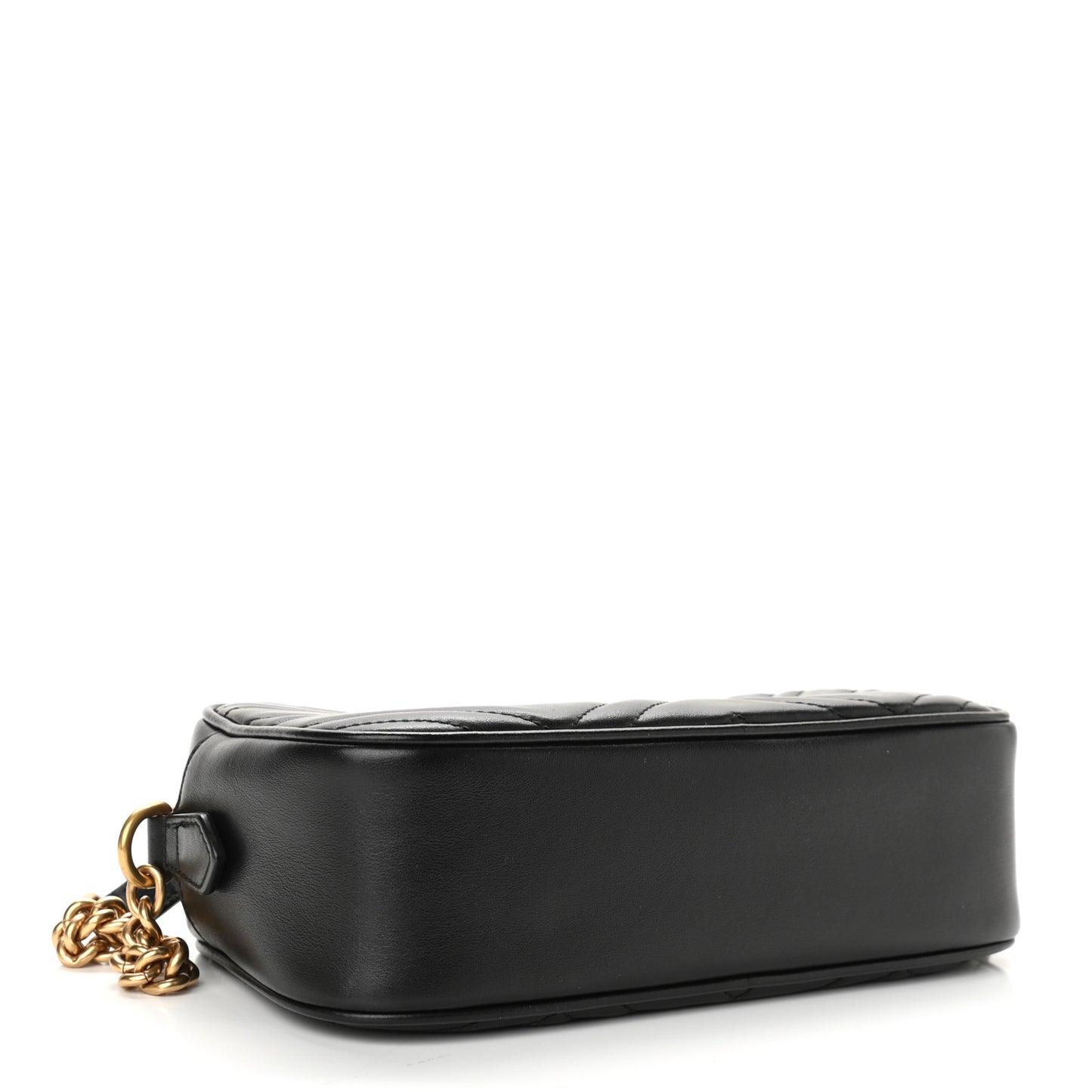 Calfskin Matelasse Small GG Marmont Chain Shoulder Bag Black