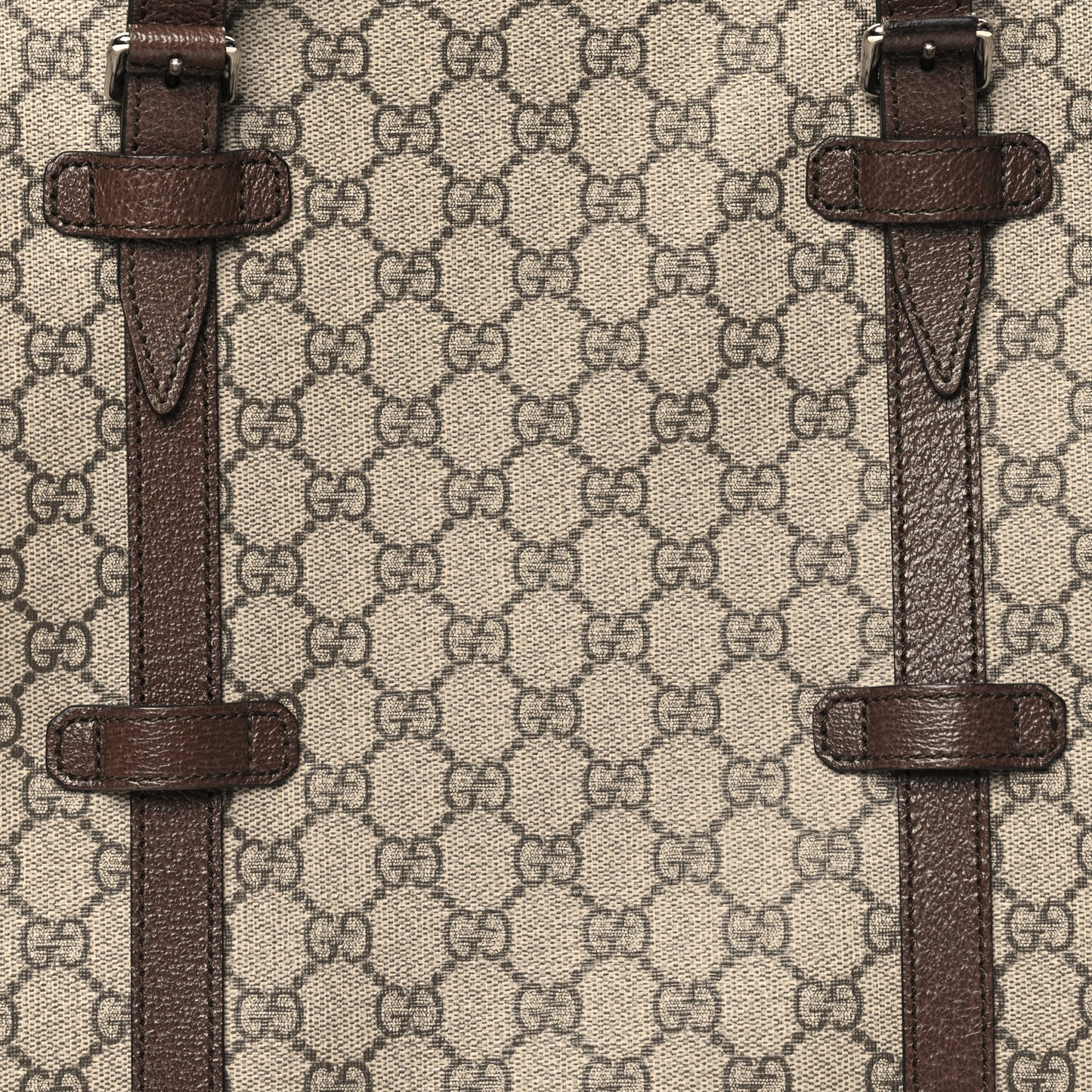 GG Supreme Monogram Textured Dollar Calfskin Medium Detail Tote Beige Ebony New Acero