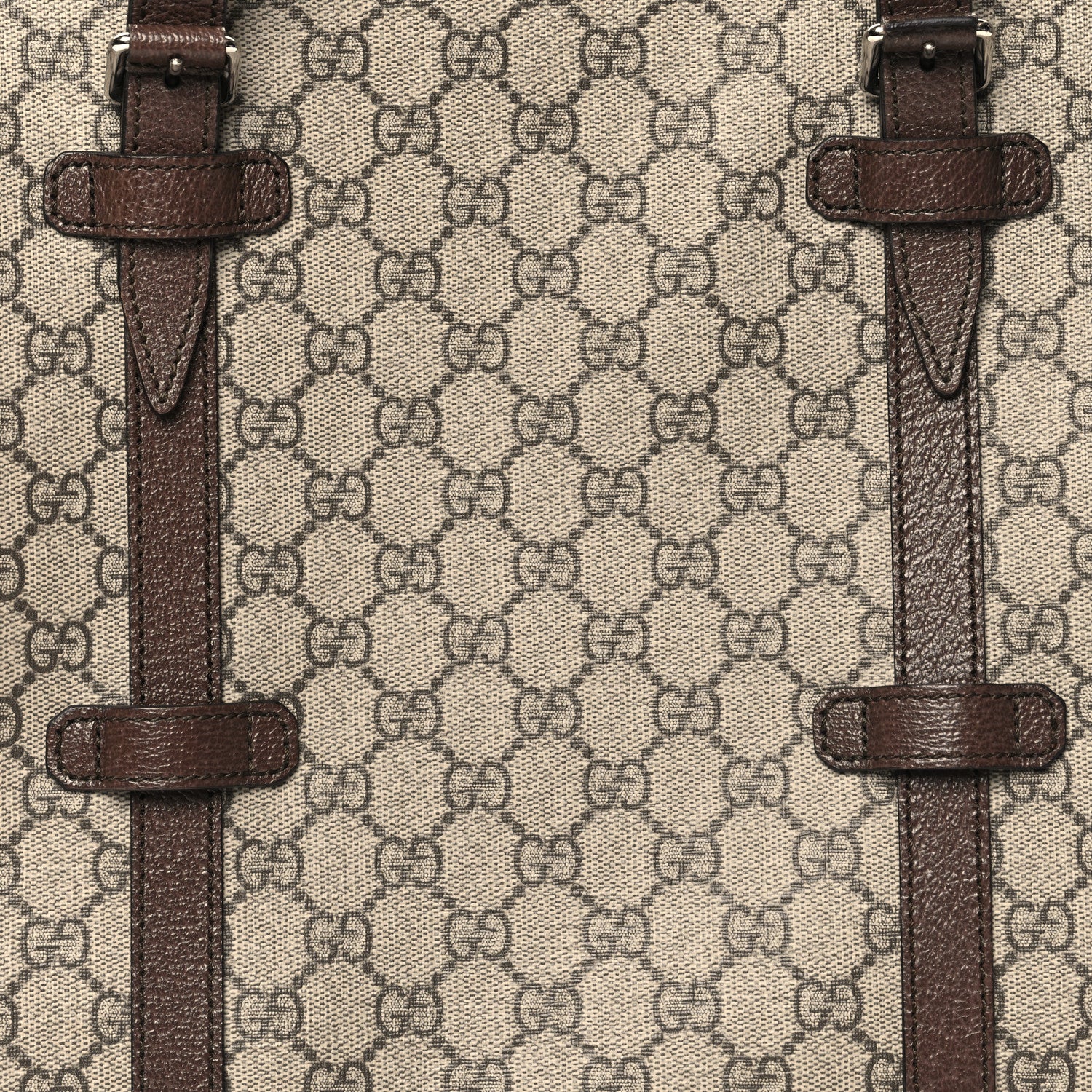 Gucci GG Supreme Monogram Textured Dollar Calfskin Medium Detail Tote Beige Ebony New Acero 7 of 11