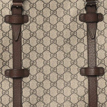 Gucci GG Supreme Monogram Textured Dollar Calfskin Medium Detail Tote Beige Ebony New Acero 7 of 11