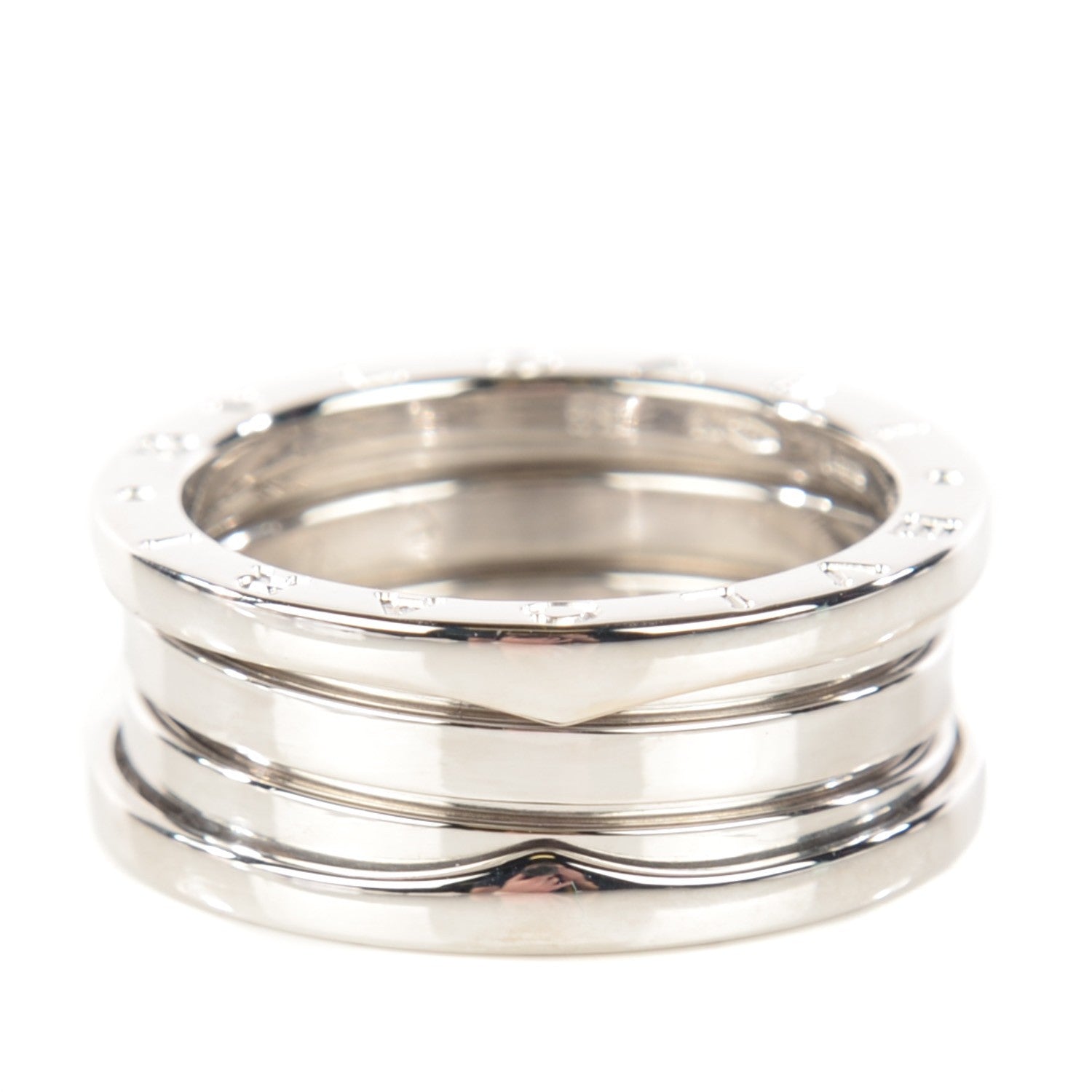 Bulgari 18K White Gold B.Zero1 3 Band Ring 58 8.5 1 of 6