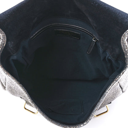 Saint Laurent Metallic Calfskin Besace Shoulder Bag Volcano Silver 5 of 11