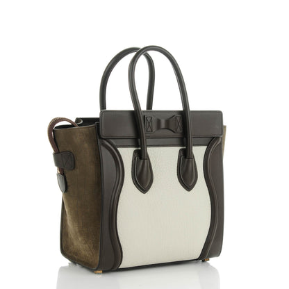 Celine Bullhide Micro Tri-Color Luggage Khaki 3 of 7