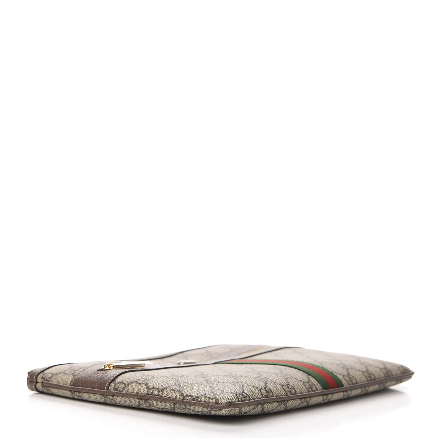 GG Supreme Monogram Large Ophidia Pouch Clutch Brown