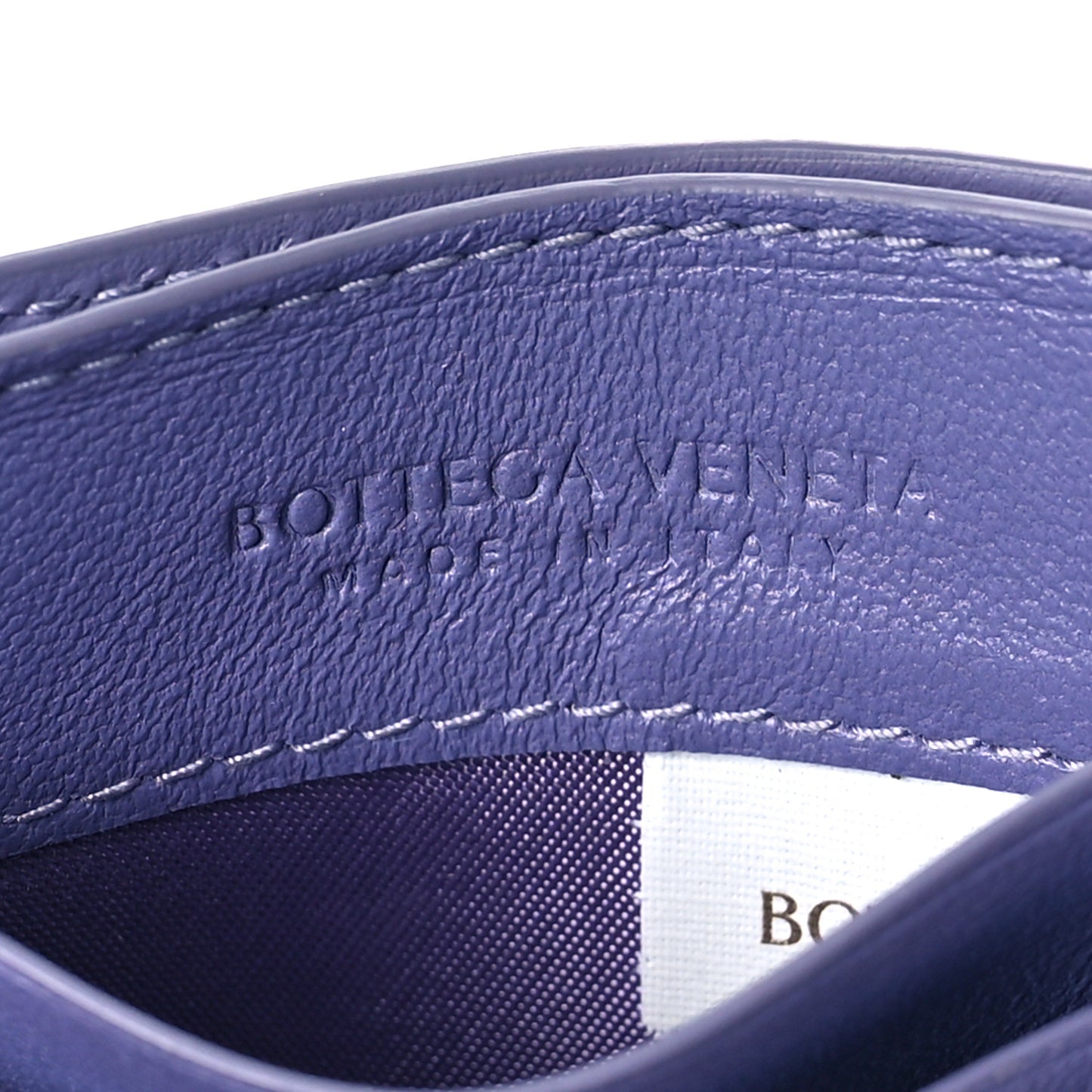 Nappa Intrecciato Woven Card Holder Purple