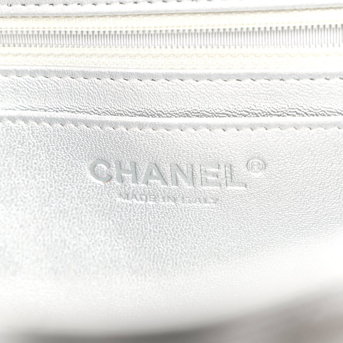 Metallic Lambskin Quilted Jumbo Single Flap Silver