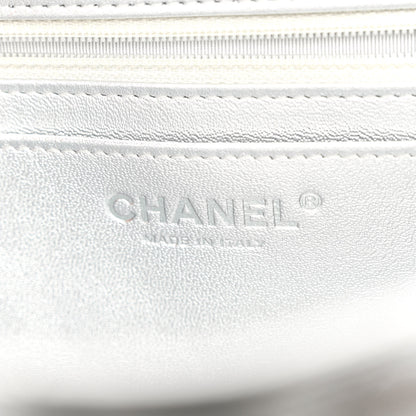 Chanel Metallic Lambskin Quilted Jumbo Single Flap Silver 6 of 11