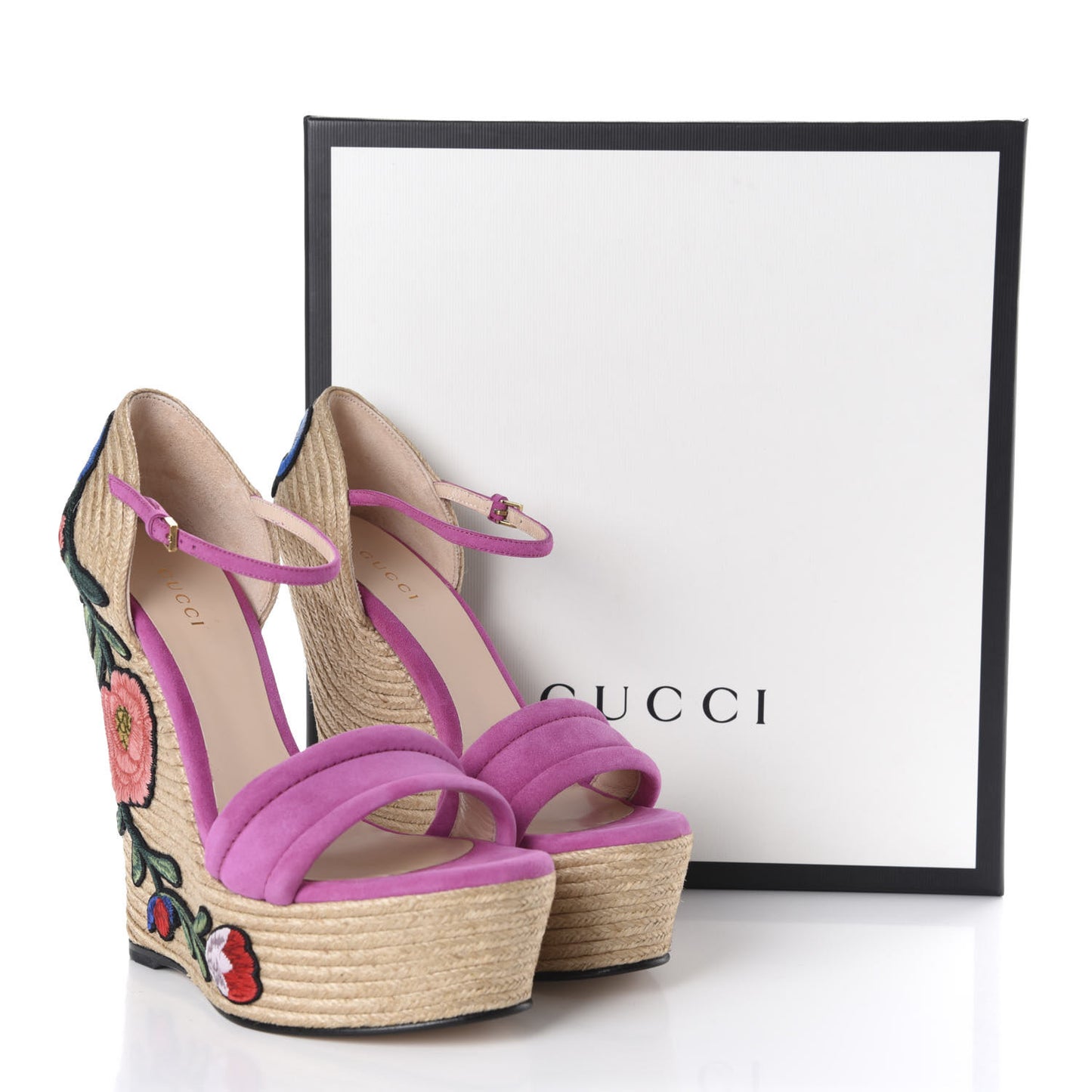 Kid Scamosciato Ophelia Espadrille Platform Wedge Sandals 37 Rododendro