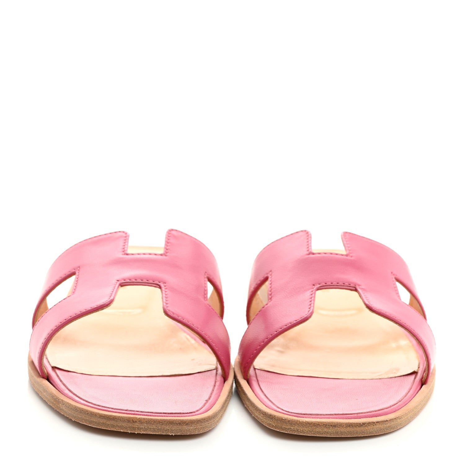 Hermes Box Calfskin Oran Sandals 39 Rose Petale 2 of 8