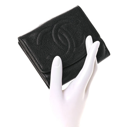 Chanel Caviar Timeless CC Compact French Wallet Black 2 of 9