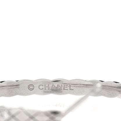 Chanel 18K White Gold Diamond Coco Crush Hoop Earrings 4 of 5