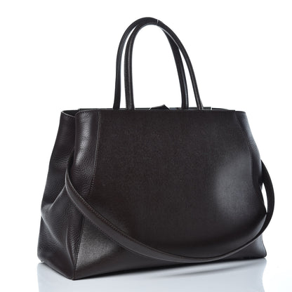 Fendi Vitello Elite Regular 2Jours Tote Caffe Noir 3 of 14