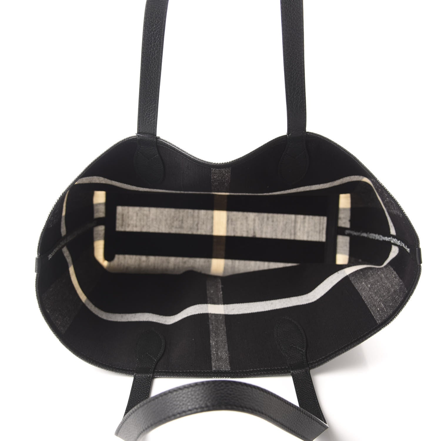 Burberry Coated Canvas Mega Check Medium Doodle Tote Black White 5 of 9