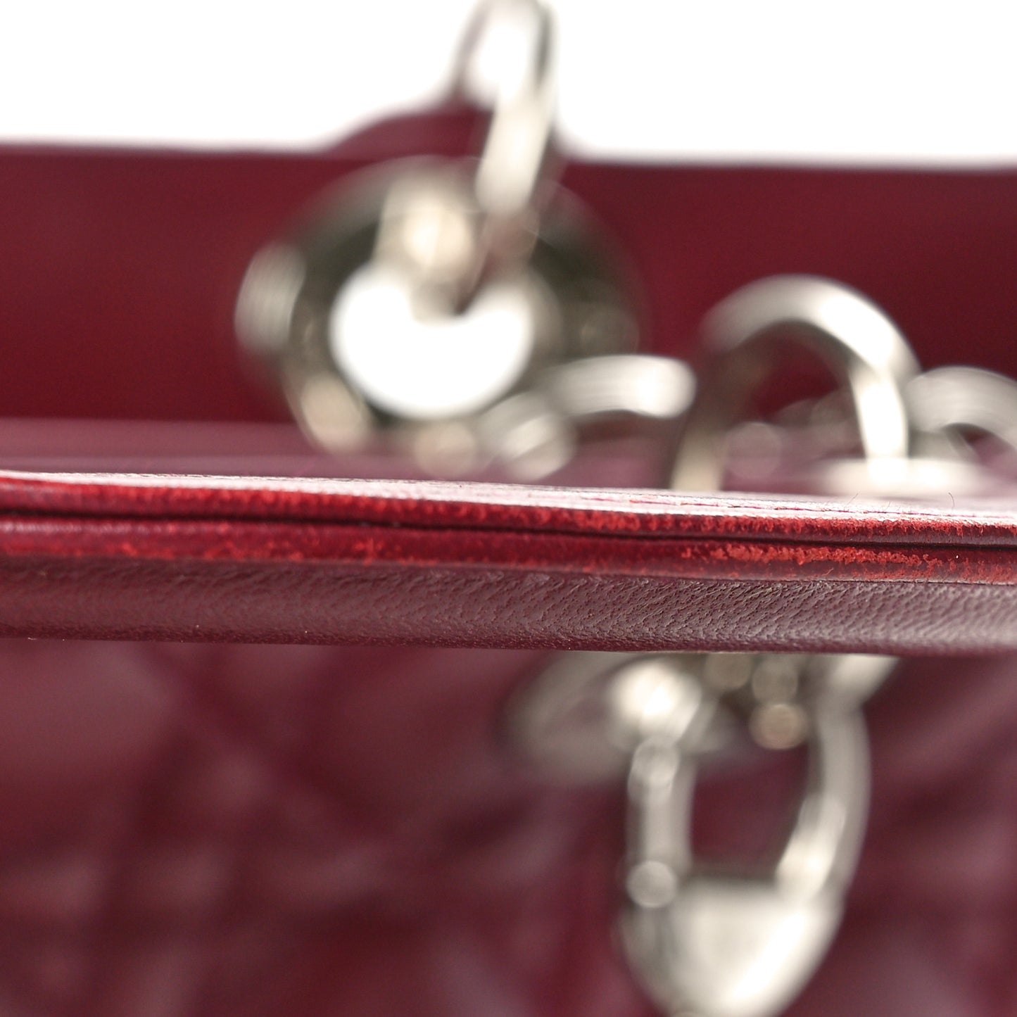 Lambskin Cannage Large Lady Dior Burgundy