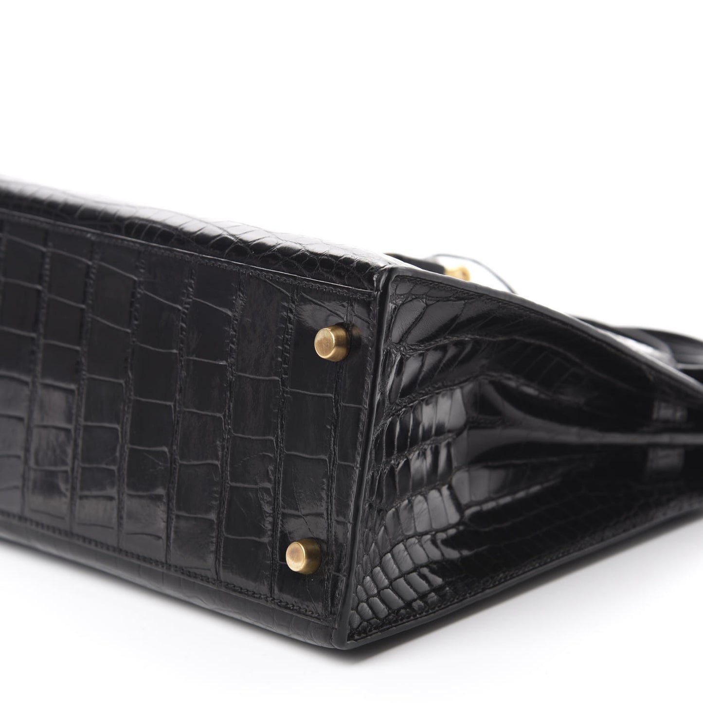 Shiny Alligator Kelly Sellier 28 Black