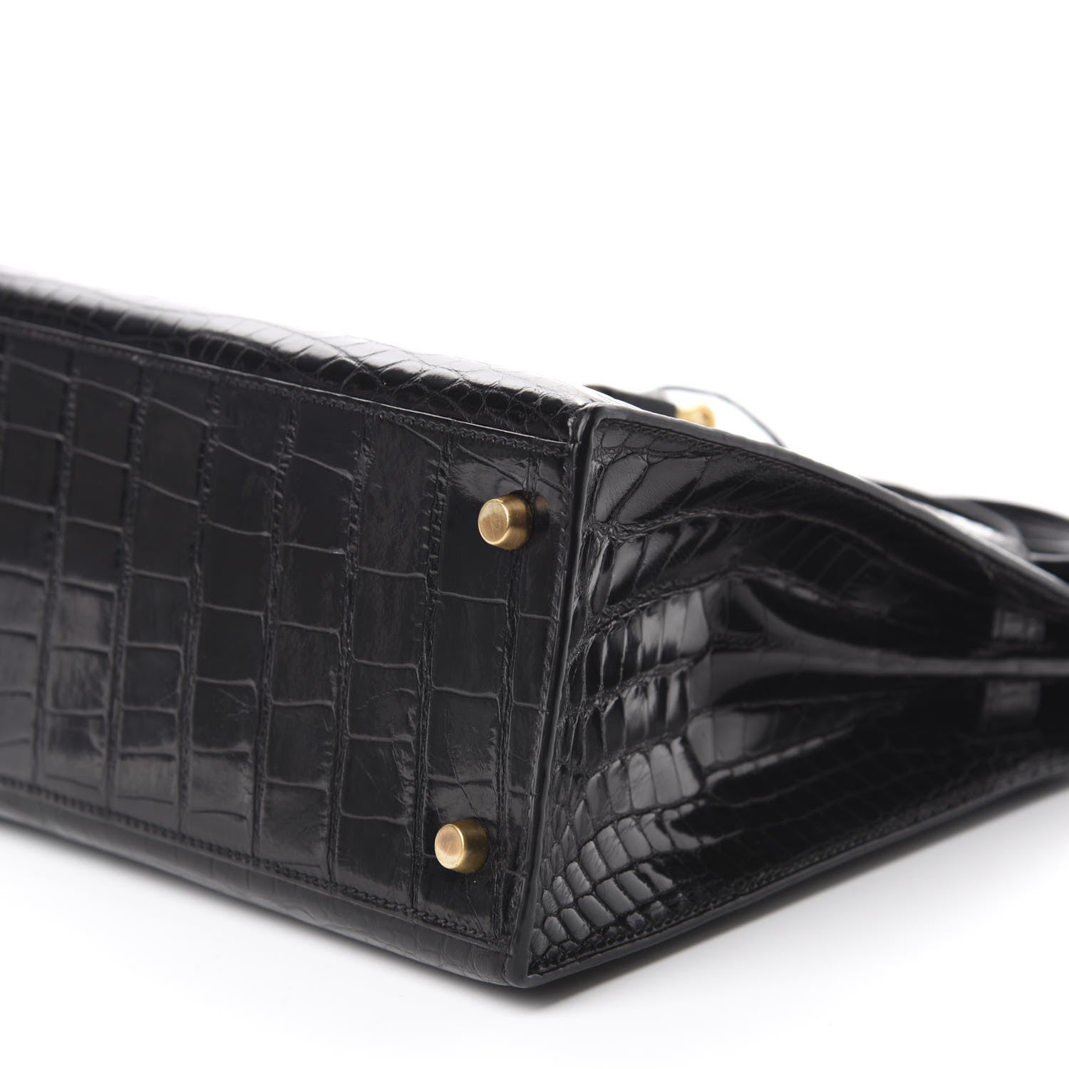 Hermes Shiny Alligator Kelly Sellier 28 Black 7 of 10