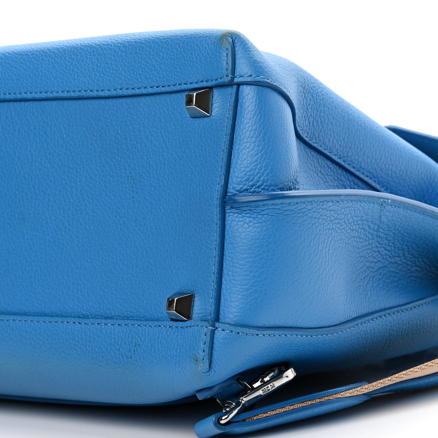 Grained Calfskin Large Milla Convertible Backpack Tile Blue