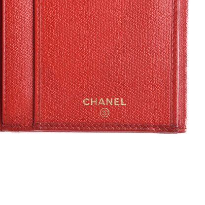 Chanel Grained Calfskin CC Button Long Wallet Red 6 of 15
