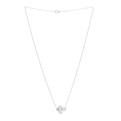 Tiffany Platinum Diamond Pink Tourmaline Paper Flowers Pendant Necklace 2 of 3