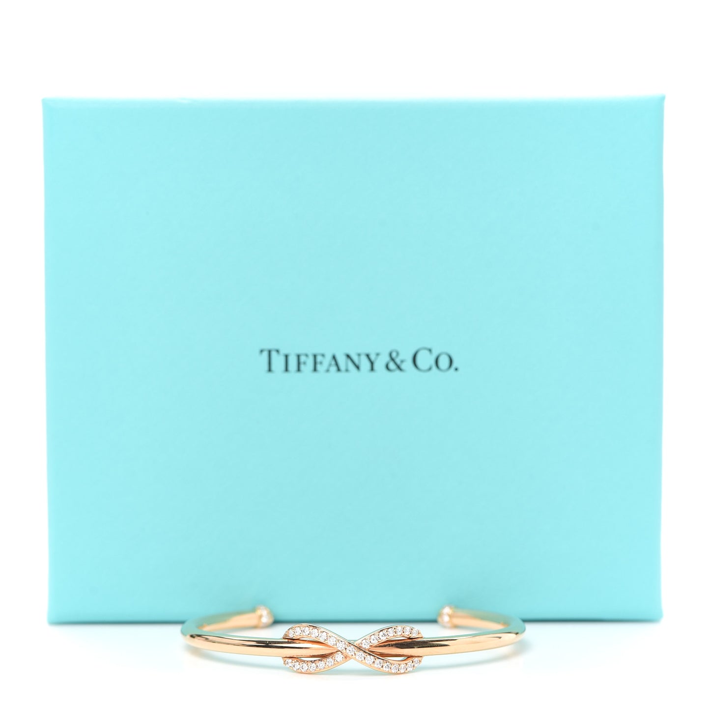 18K Rose Gold Diamond Infinity Cuff Bracelet