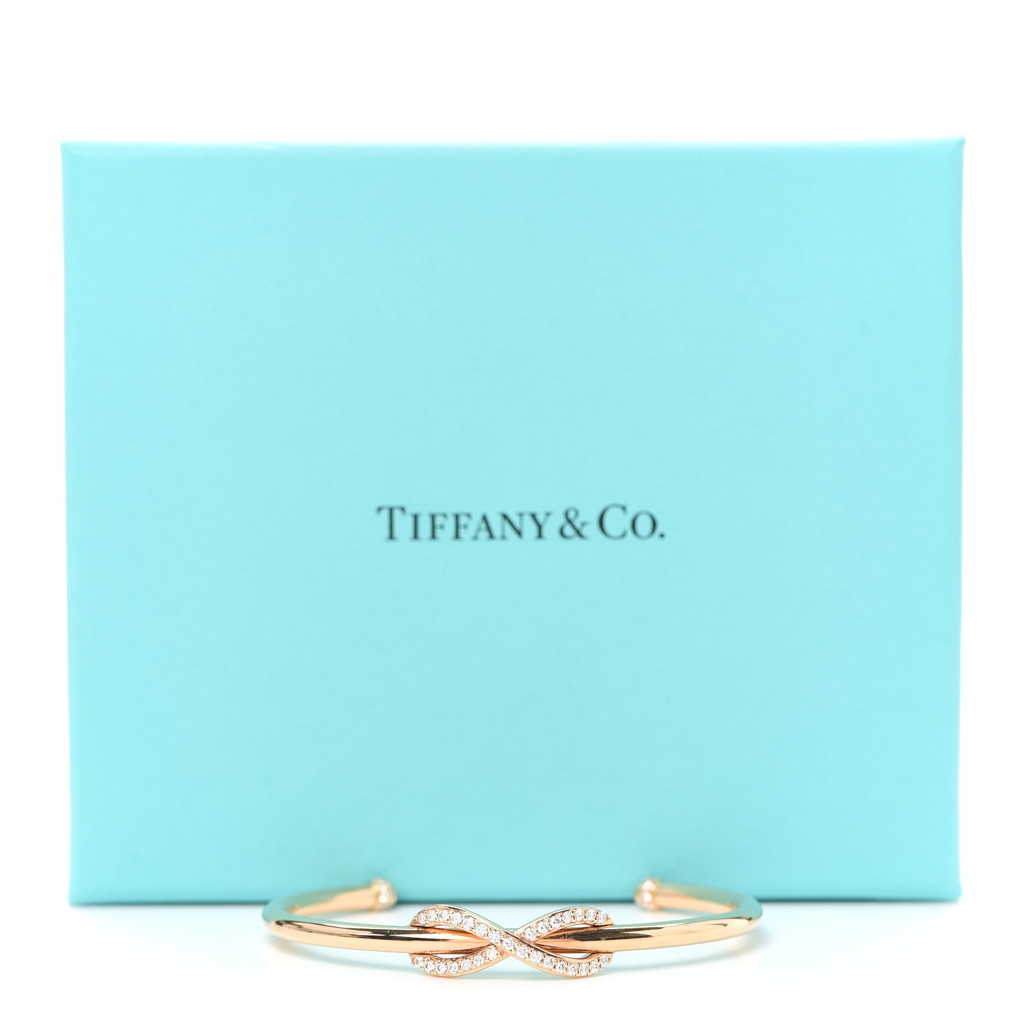 Tiffany 18K Rose Gold Diamond Infinity Cuff Bracelet 5 of 5
