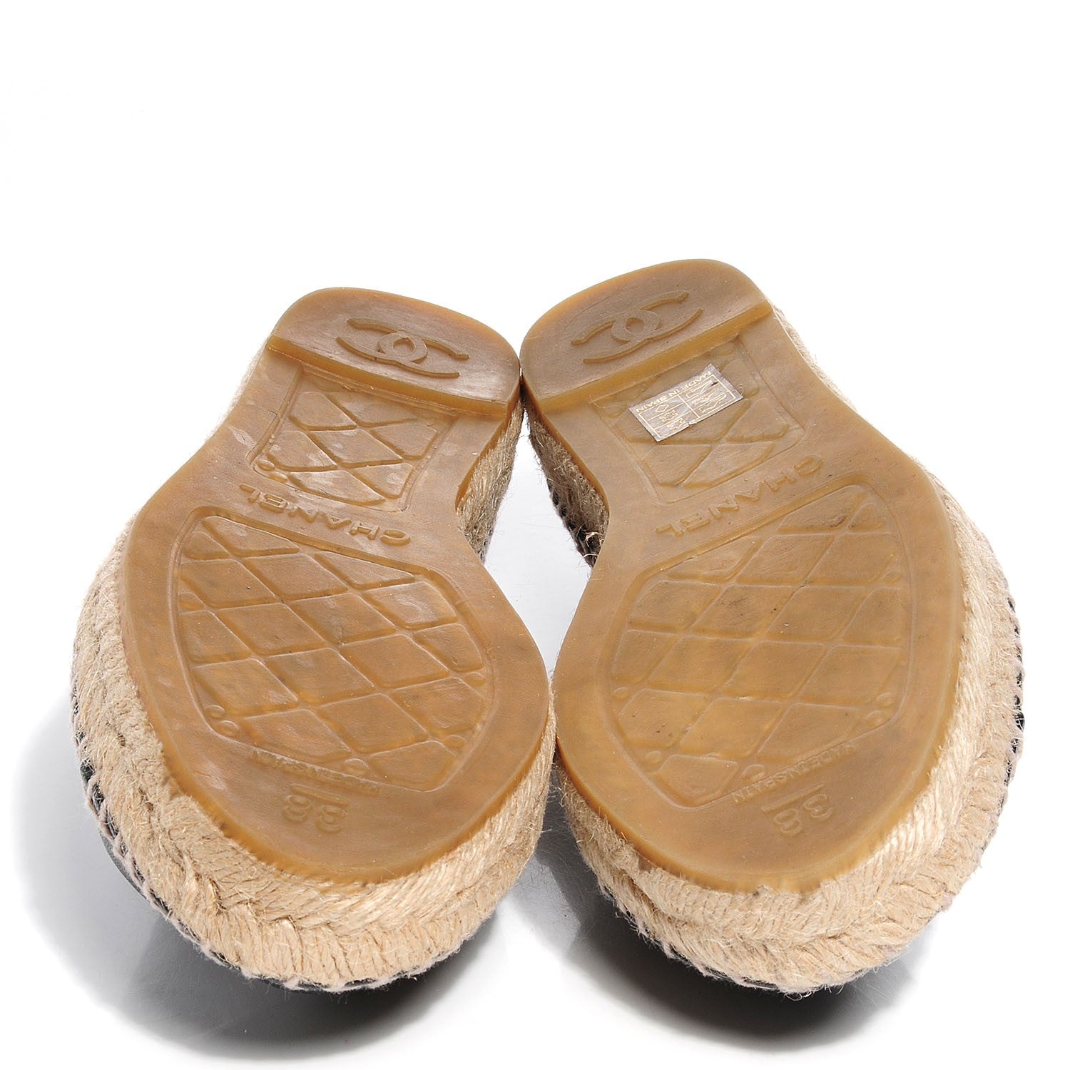 Chanel Lambskin CC Espadrilles 38 Black 5 of 7