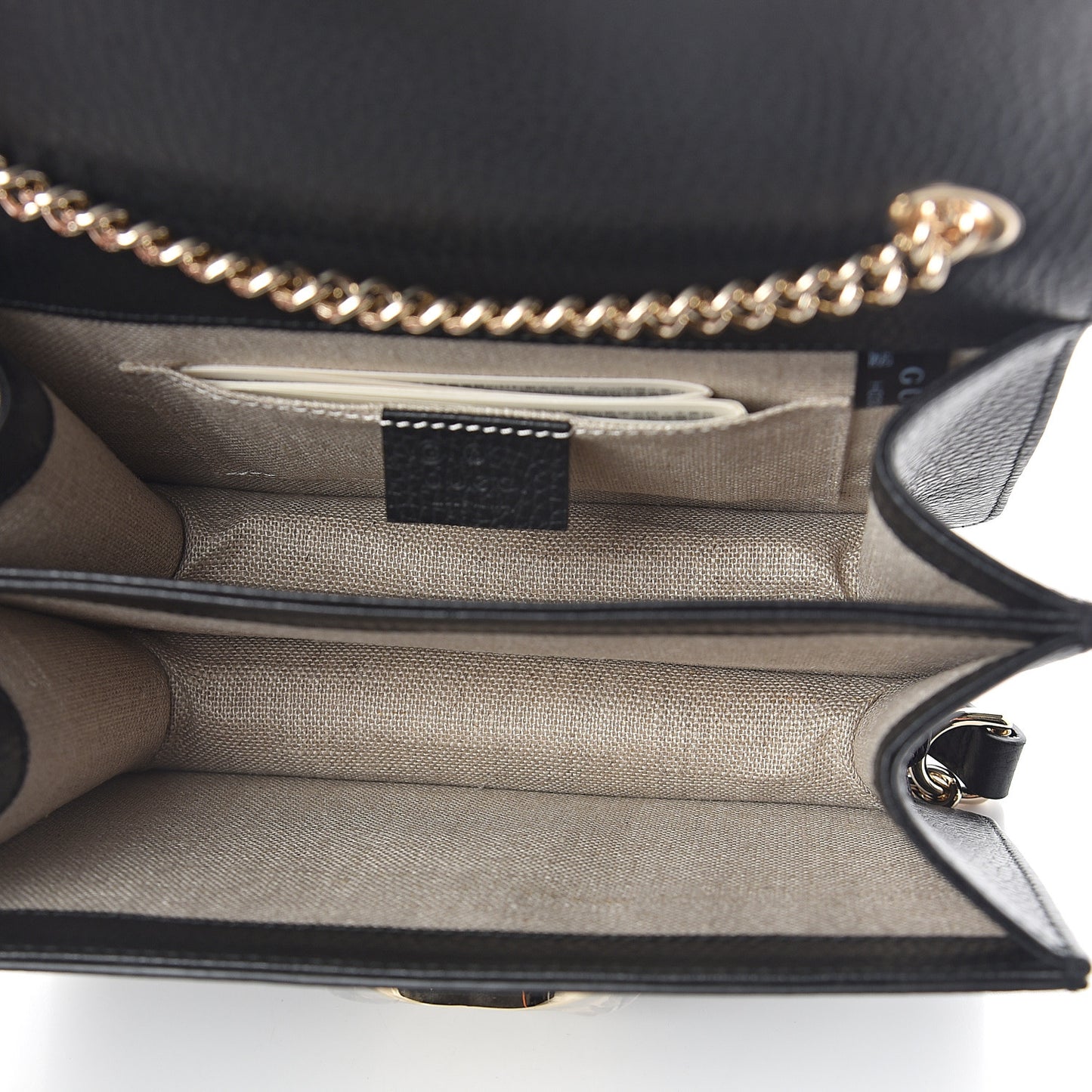 Dollar Calfskin Small Interlocking G Shoulder Bag Black