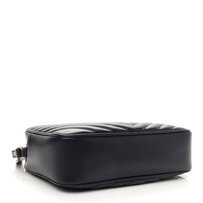Saint Laurent Calfskin Matelasse Monogram Lou Camera Bag Navy 4 of 10