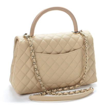 Chanel Caviar Lizard Embossed Quilted Small Coco Handle Flap Beige 2 of 10