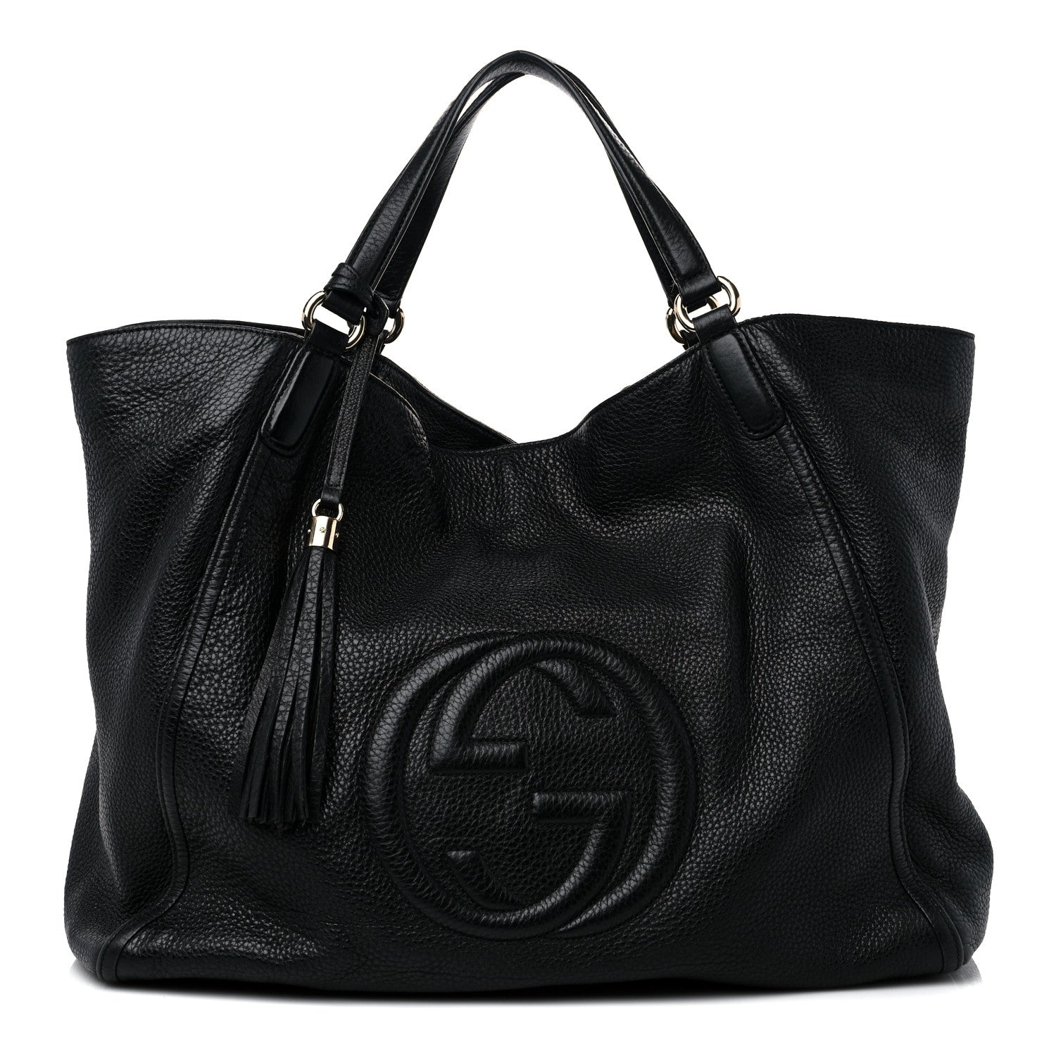 Gucci Pebbled Calfskin Large Soho Shoulder Bag Black 1 of 15