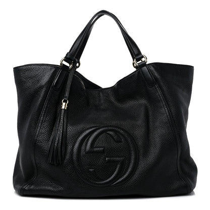 Gucci Pebbled Calfskin Large Soho Shoulder Bag Black 1 of 15