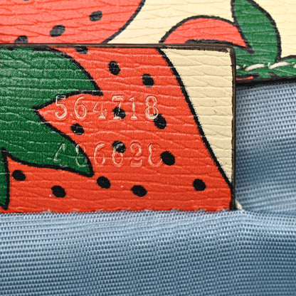 Gucci Calfskin Strawberry Print Mini Zumi Shoulder Bag Ivory Red 7 of 10