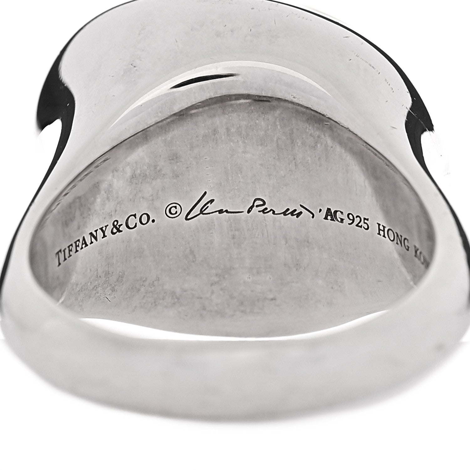 Tiffany Sterling SIlver Crystal Elsa Peretti Cabochon Ring 52 6 5 of 6