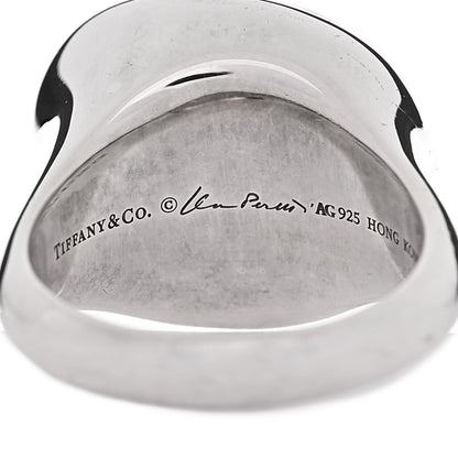 Tiffany Sterling SIlver Crystal Elsa Peretti Cabochon Ring 52 6 5 of 6