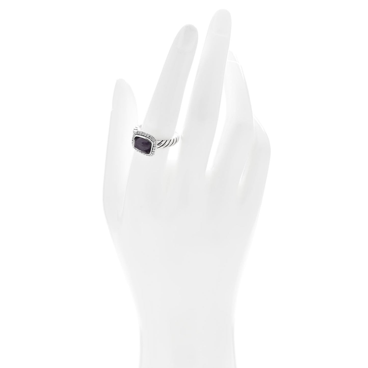 Sterling Silver Diamond Black Orchid 10mm Noblesse Ring 56 7.5