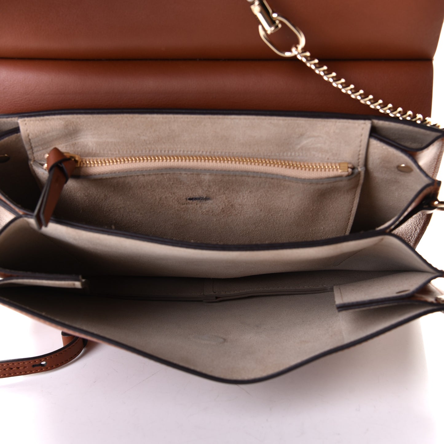 Suede Calfskin Medium Faye Shoulder Bag Tobacco