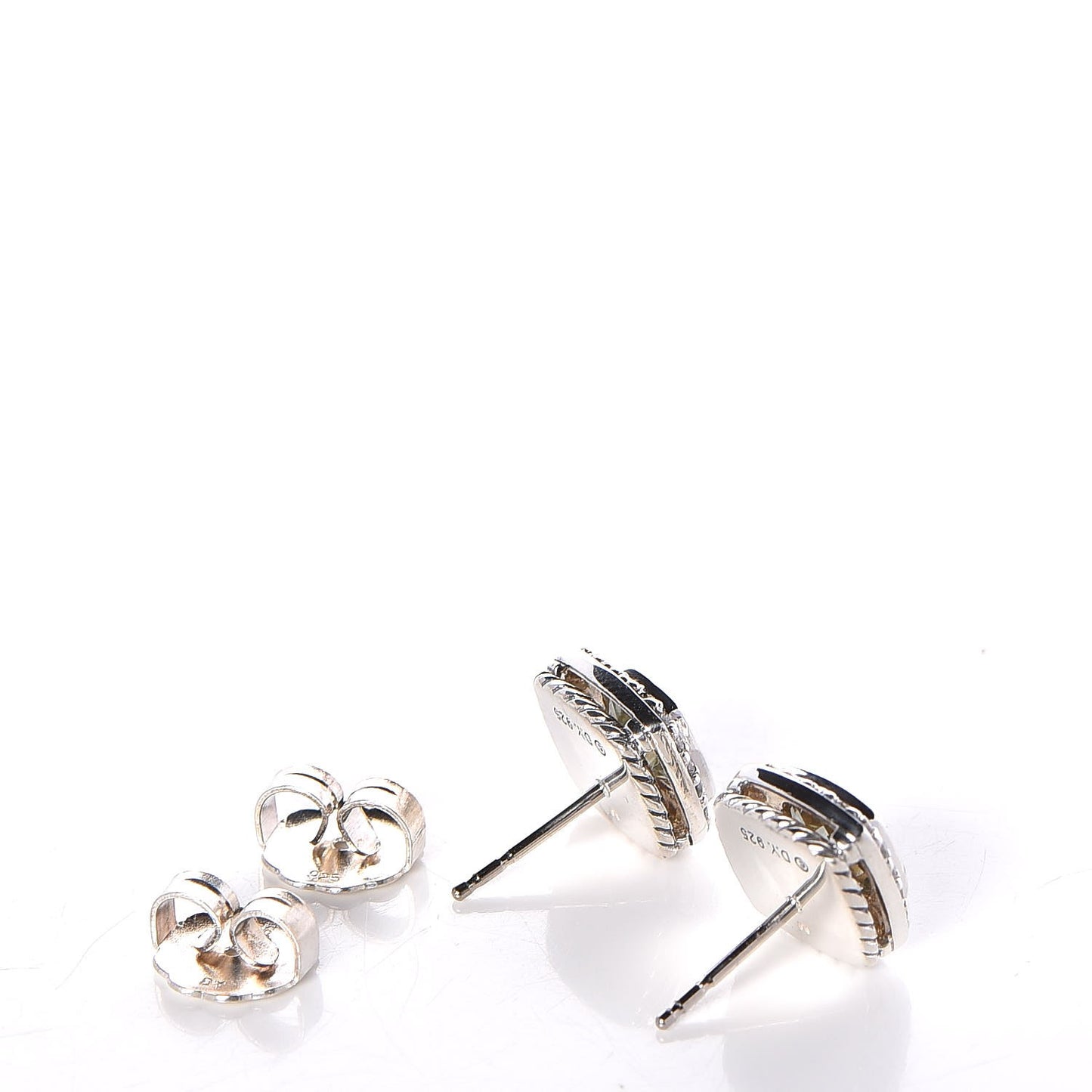 Sterling Silver Diamond Prasiolite 7mm Petite Albion Earrings